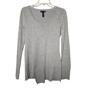 Aqua Womens Light Gray Long Sleeve Ribbed Knit Sweater Wool Blend Size M